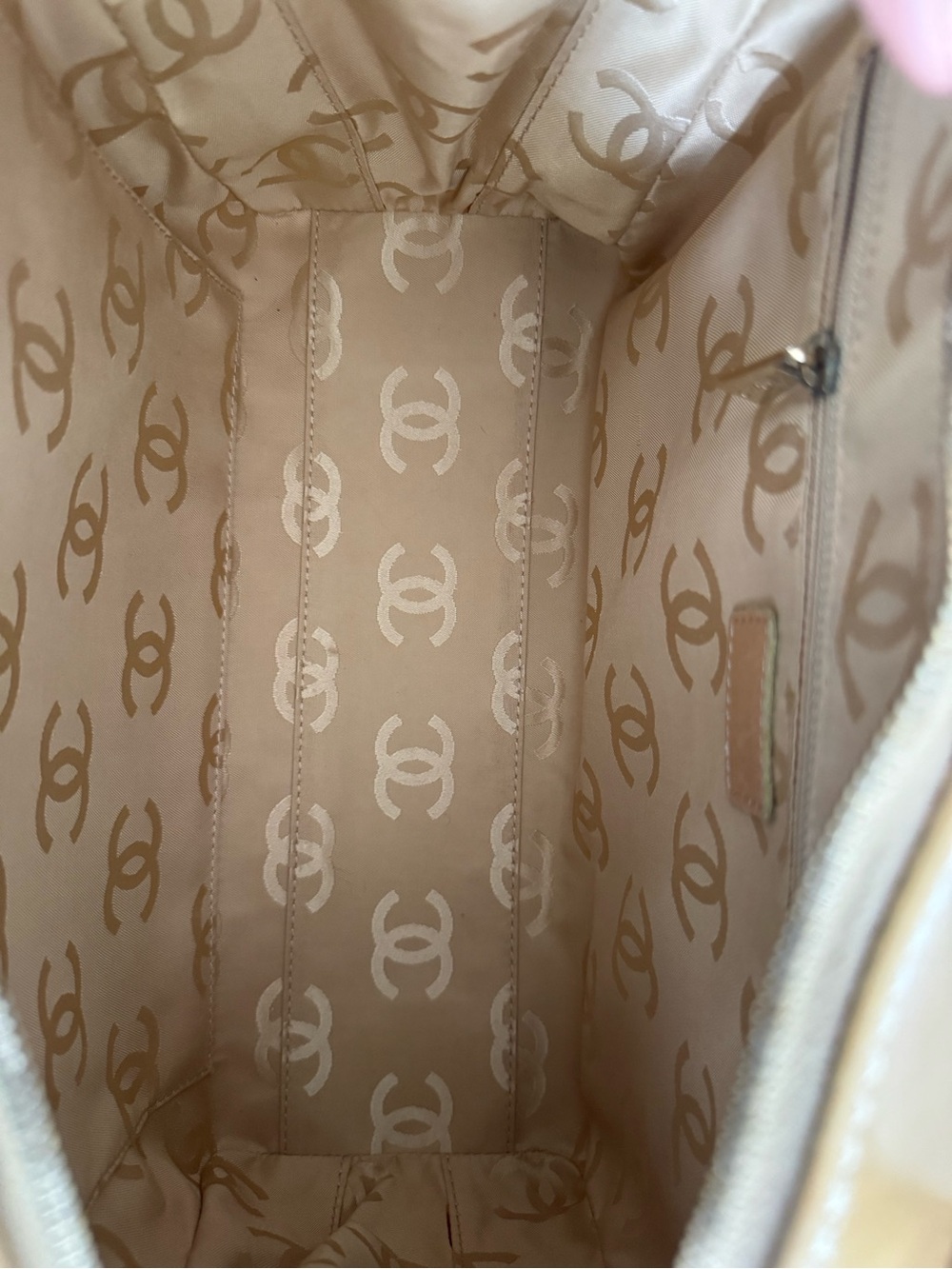 CHANEL Wild-stitch Surpique Bowler Bag in Tan/ Caramel with Gold Hardware - Picture 6 of 7